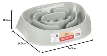 Miska na krmivo a vodu pre psov Flamingo Slow Feeder Exqi Oval - Zelená - 34,5 x24, 5x8, 5cm -