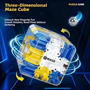 ROMANVIC Magická kostka, 3D bludiště, velká 3D puzzle hračka ve tvaru koule, interaktivní,