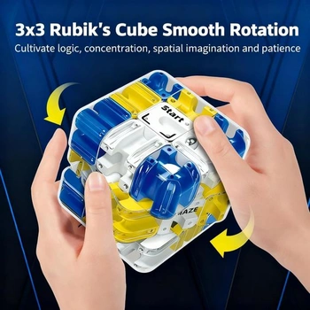 ROMANVIC Magická kostka, 3D bludiště, velká 3D puzzle hračka ve tvaru koule, interaktivní,