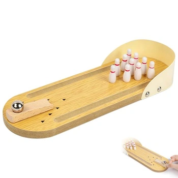 HhBdy Bowling 10 kuželek 1 ocelová koule Skittle hra pro…