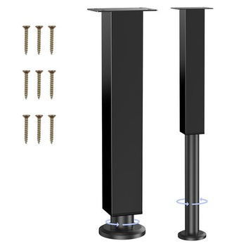 2 nábytkové nohy, nastaviteľná výška 25-42 cm, štvorcové, 25-42 cm