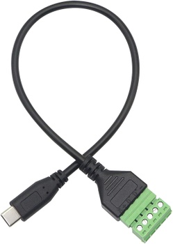 XMSJSIY Konektor konektoru USB C, samec USB typu C na 5kolíkovou šroubovací samici pro nabíjení a