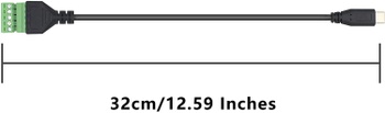 XMSJSIY Konektor konektoru USB C, samec USB typu C na 5kolíkovou šroubovací samici pro nabíjení a