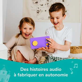 Cestovní sada Lunii „Ma Fabrique à Geschichten“, Violet a Octave – Story Box se sluchátky Octave