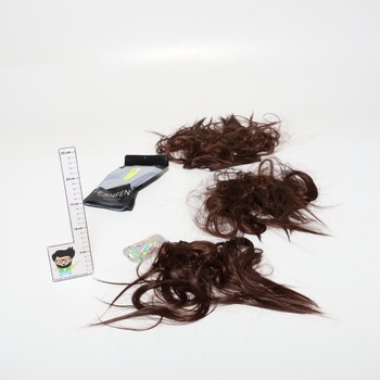 FESHFEN Clip in Extensions, 4ks 50 cm Celohlavové predlžovanie vlasov so sponkami Syntetické