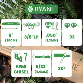 BYANE Sada 3 šnúrok 20 cm (8 ks) 3/8