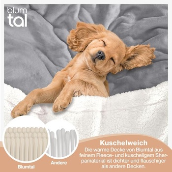 Deka Blumtal Premium Sherpa Fleece, 130x150 cm - certifikácia Oeko-Tex. Deka na pohovku s hustou
