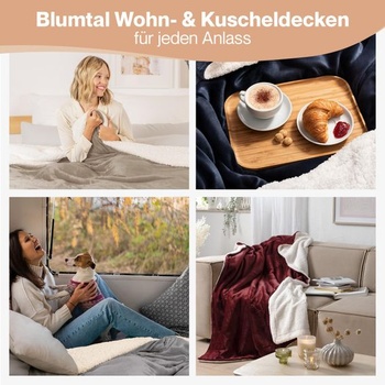 Deka Blumtal Premium Sherpa Fleece, 130x150 cm - certifikácia Oeko-Tex. Deka na pohovku s hustou