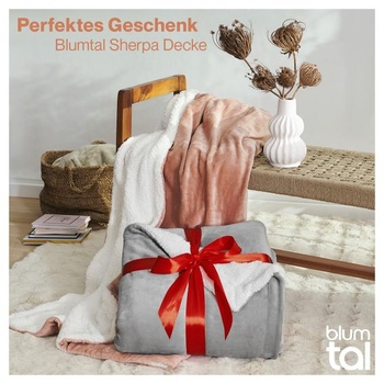 Deka Blumtal Premium Sherpa Fleece, 130x150 cm - certifikácia Oeko-Tex. Deka na pohovku s hustou