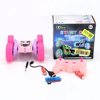 MidiVix auto na diaľkové ovládanie, 2,4 GHz obojstranné 360 ° otočné RC pásové vozidlo so svetlometmi a
