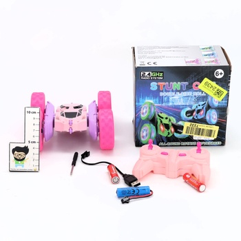 MidiVix auto na diaľkové ovládanie, 2,4 GHz obojstranné 360 ° otočné RC pásové vozidlo so svetlometmi a