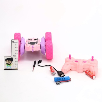 MidiVix auto na diaľkové ovládanie, 2,4 GHz obojstranné 360 ° otočné RC pásové vozidlo so svetlometmi a