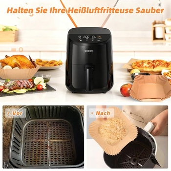 100 kusov príslušenstva k papieru na pečenie do fritézy COSORI s malým objemom 2 l, mini fritéza pre 1