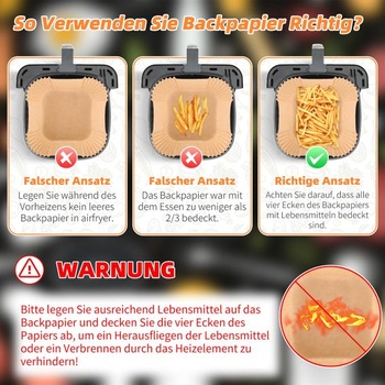 100 kusov príslušenstva k papieru na pečenie do fritézy COSORI s malým objemom 2 l, mini fritéza pre 1