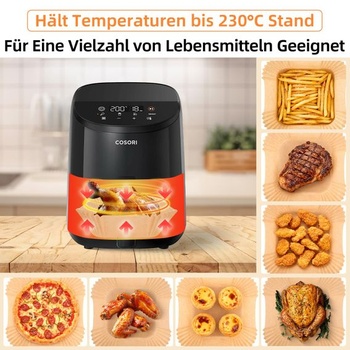 100 kusov príslušenstva k papieru na pečenie do fritézy COSORI s malým objemom 2 l, mini fritéza pre 1