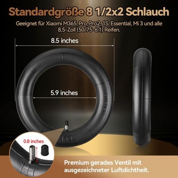 Duša na elektrickú kolobežku 8 1/2 x 2, zosilnená bočnica s hrúbkou 2 mm, odolná proti opotrebovaniu,