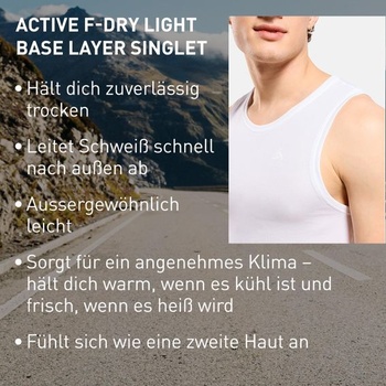 Pánske tielko Odlo Singlet Active F-Dry Light Functional Shirt Tank Top White XL