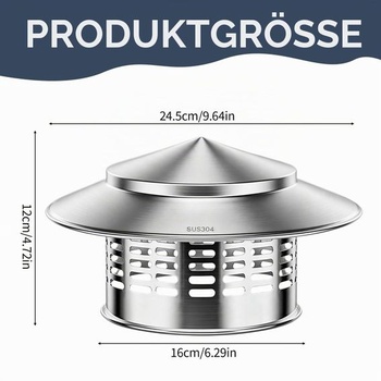 160 mm komínová krytka z nerezovej ocele 304 dažďová krytka komín