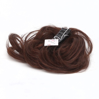 RUWISS Příčesek s culíkem a sponou, pravé vlasy, krátký 22cm culíkový prodloužení s ohebnými