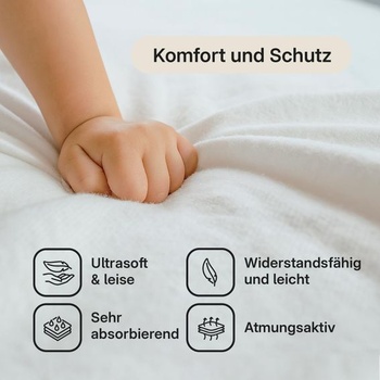 Chránič matraca z organickej bavlny 80x200cm, molton, certifikácia Oeko-TEX®, elastické rohy, 100%