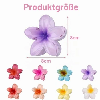 8 ks kvetinových sponiek do vlasov 8 cm, 3D havajské protišmykové sponky do vlasov pre ženy