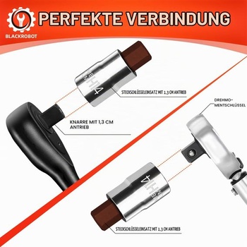 Červená 14mm imbusová vložka bitu | 1/2 palce (12,5 mm) H14 šestihranná hlavice | 55mm délka rázové