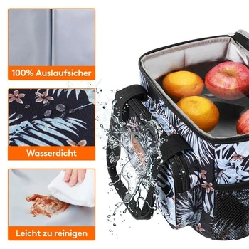 Malá izolovaná chladicí taška Lifewit, obědová taška 9 l, 12 plechovek, květinový vzor 9 l