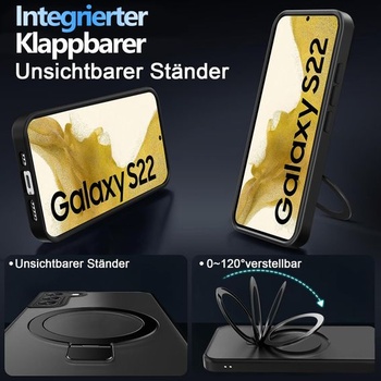 Puzdro Tawarror pre Samsung Galaxy S22 so stojanom MagSafe, matne čierne