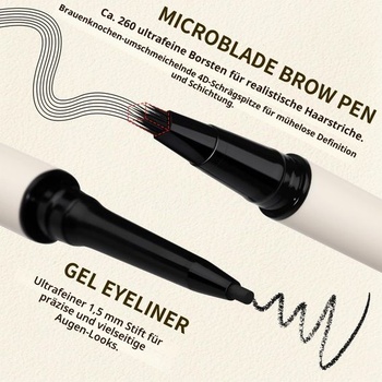 UCANBE 2v1 ceruzka na obočie a očná linka pre microblading, čierna