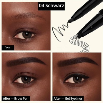 UCANBE 2v1 ceruzka na obočie a očná linka pre microblading, čierna