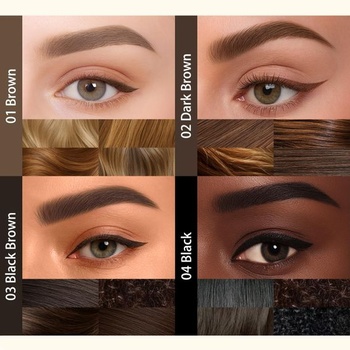 UCANBE 2v1 ceruzka na obočie a očná linka pre microblading, čierna
