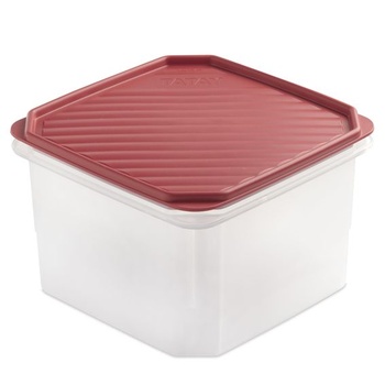 Nádoba na potraviny TATAY Top Flex, bez BPA, vzduchotesná, červená, 18,5 cm x 12,2 cm, štvorcová