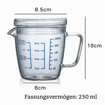Sklenená odmerka 250 ml s viečkom (250 ml) 250 ml
