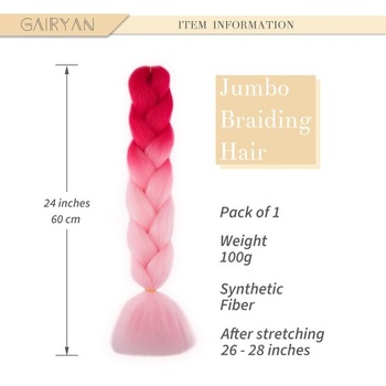 Jumbo copánky, syntetické vlasy na zaplétání, 1 kus, 100 g, prodlužování vlasů na zaplétání, 60 cm