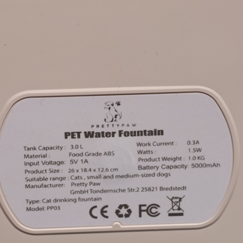 Fontána pre mačky Prettypaw béžová, 3 l