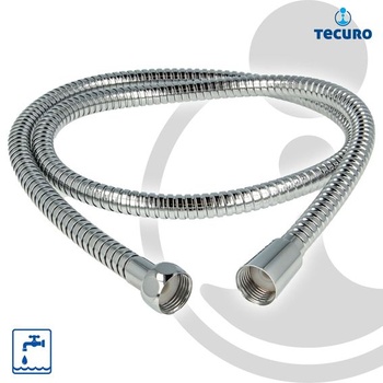 Sprchová hadice Tecuro Metal Agraff 2,00 m, dvojitě vinutá, vysoce lesklý chrom, vnitřní hadice
