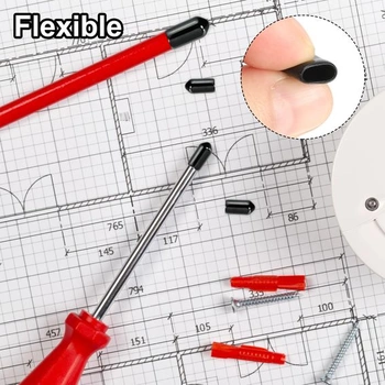 PATIKIL 150 ks gumových koncovek 5,5 mm flexibilních krytek šroubů černé 5,5 mm