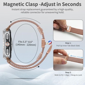 Pletený náramok Chinbersky kompatibilný s Galaxy Watch 8 Band 40mm 44mm/8 Classic 46mm pre ženy a