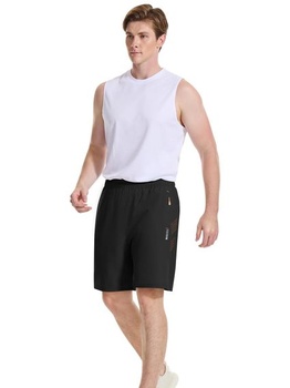 Pánske športové kraťasy Cimic s vreckom na zips, bežecké kraťasy, funkčné, veľkosť L, čierne