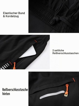 Pánske športové kraťasy Cimic s vreckom na zips, bežecké kraťasy, funkčné, veľkosť L, čierne