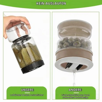Otočný pohár na uhorky Cozary, poháre presýpacích hodín, sklenená nakladacia nádoba so sitkom a