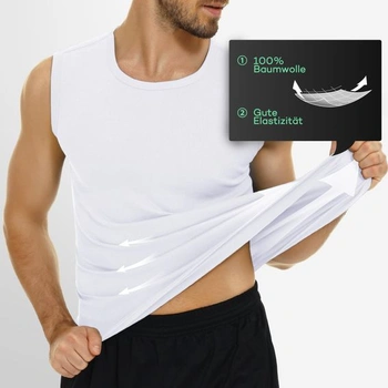 Pánské bavlněné tílko FALARY, balení 3/6 kusů, velikost S-5XL, velikost L, černá/bílá/šedá