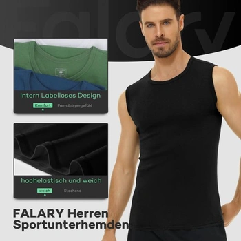 Pánské bavlněné tílko FALARY, balení 3/6 kusů, velikost S-5XL, velikost L, černá/bílá/šedá