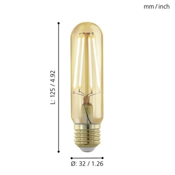 EGLO LED E27 stmievateľná, moderná trubicová žiarovka Golden Vintage
