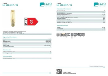 EGLO LED E27 stmievateľná, moderná trubicová žiarovka Golden Vintage