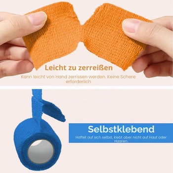 Samolepiace obväz BIRDDIE, 9 roliek, 2,5 cm/5 cm/7,5 cm, rôzne gázové obväzy *9