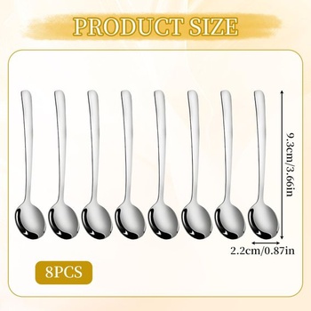 8 lyžičiek na espresso, malé kávové lyžičky, malé lyžičky z nerezovej ocele, mini veľkosť, praktická