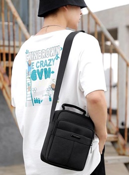Pánska crossbody taška A-QMZL, malá vodotesná taška cez rameno, náprsná taška, púzdro na mobilné