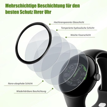 Súprava 2 tvrdených skiel pre Google Pixel Watch 5/4/3/2/1 41 mm, ochranná fólia na displej CLYZ8 -