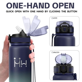 Fľaša na vodu, nerezová oceľová fľaša na pitie s objemom 750 ml, bez BPA, fľaša na pitie so slamkou,